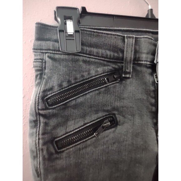 Rag & Bone Skinny Ankle Jeans Size 27 Dark Grey Blackthorne Denim Zip Ankles - Picture 2 of 11